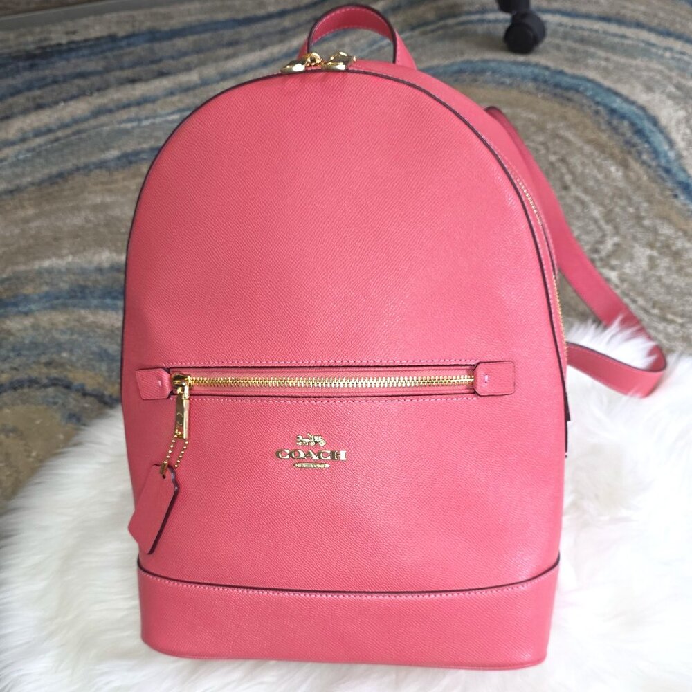 NWOT Genuine COACH Kenley cross grain leather Pink backpack